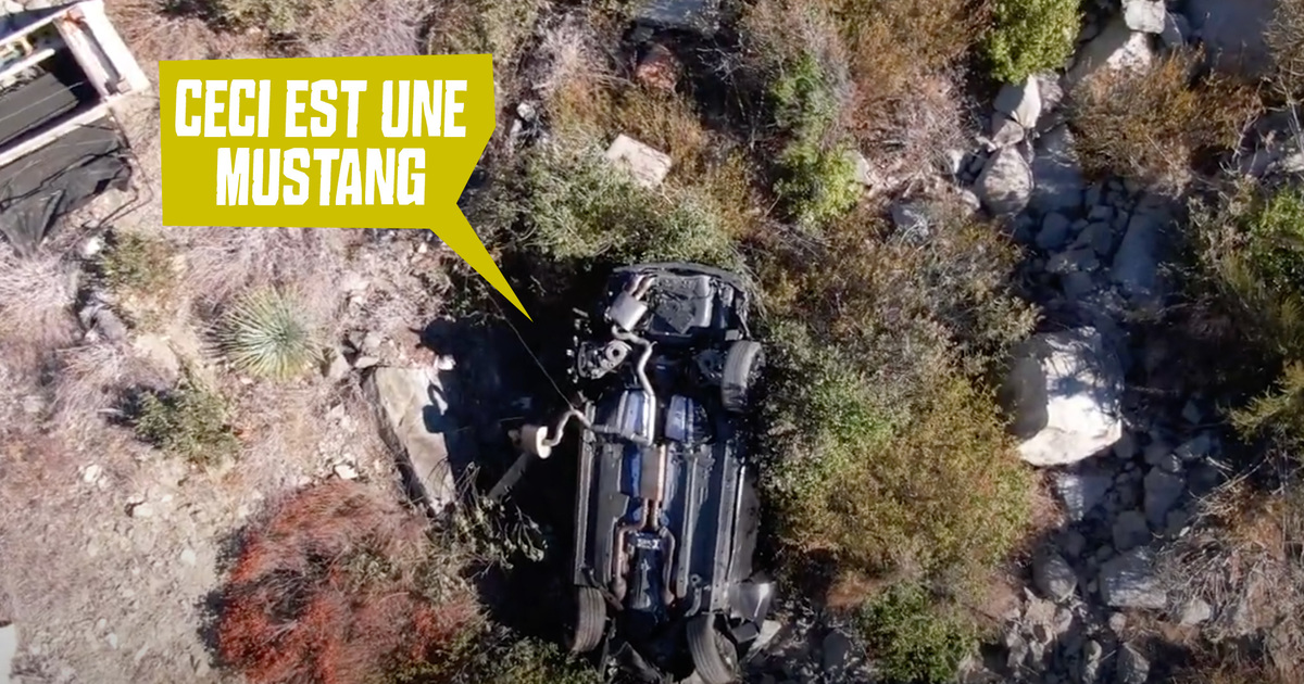 Vidéo : après avoir raté un virage, cette Mustang s'est écrasée en bas d'une falaise