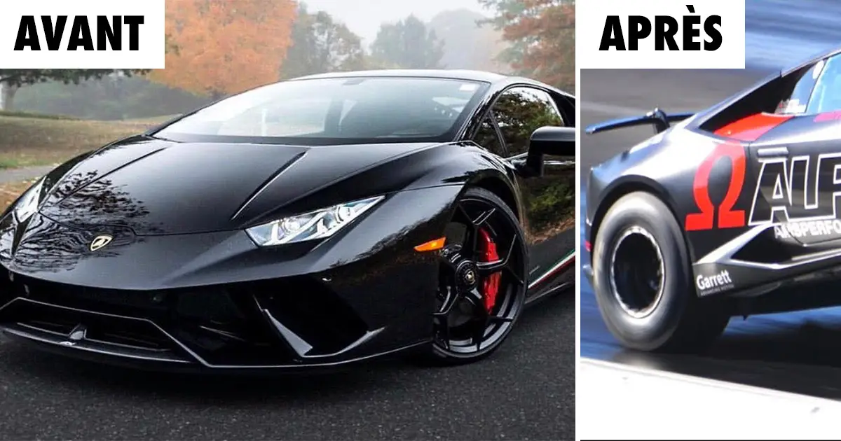 Une Lamborghini Huracan de 1800 chevaux qui fait des wheelings