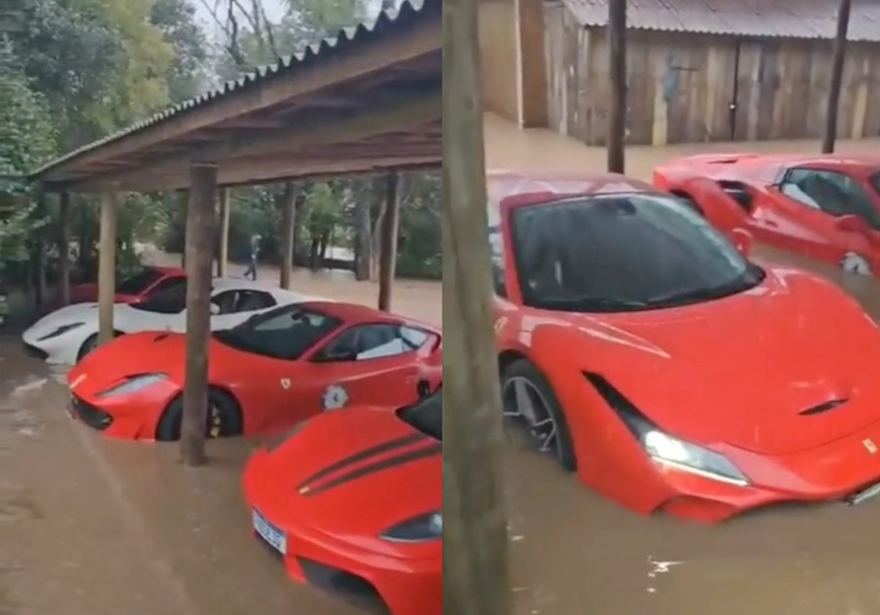 Des inondations au Brésil ont failli détruire des Ferrari